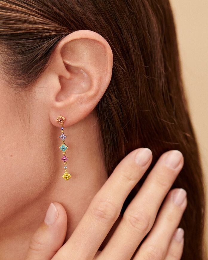 Long earrings BELOVED - Multicolor / Gold - All jewellery  | Agatha