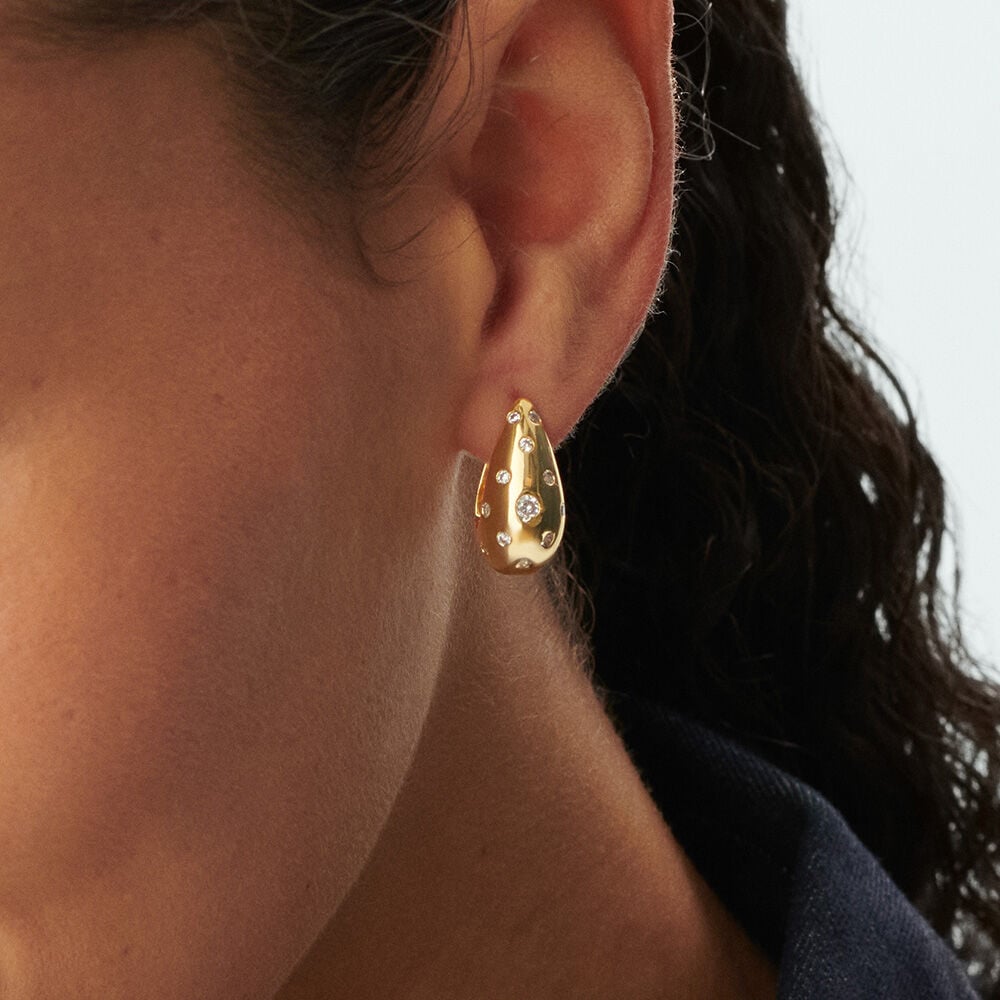 Hoops DANAE - Crystal / Golden - Earrings  | Agatha