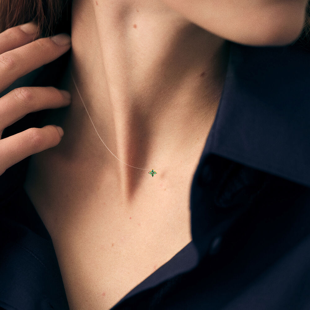 Choker necklace BELOVED - Green / Golden - Choker necklace  | Agatha