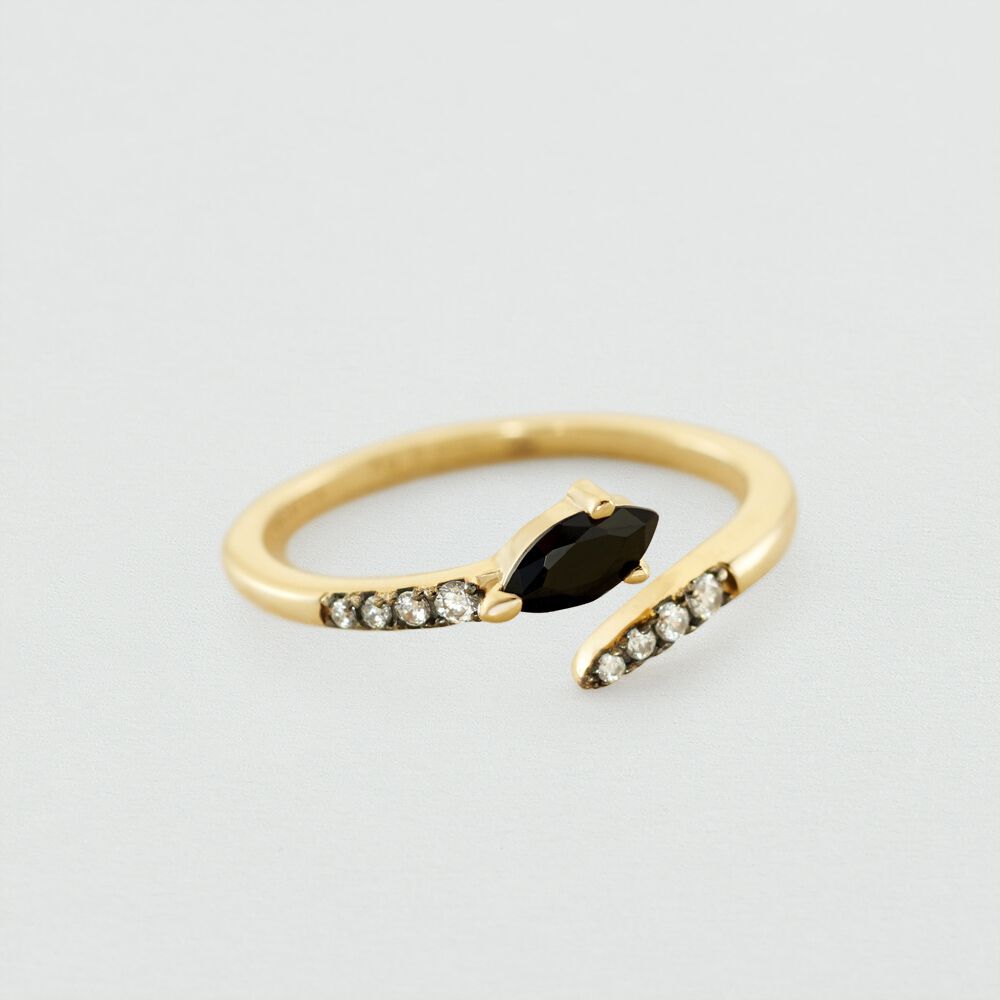 Thin ring SNAKY - Crystal / Gun - Rings  | Agatha