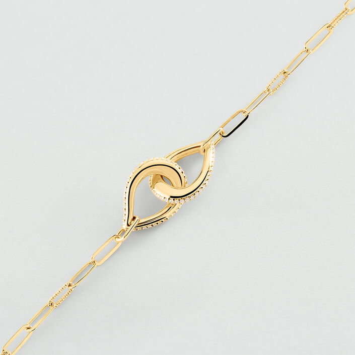 Link bracelet GEMINI - Crystal / Gold - All jewellery  | Agatha