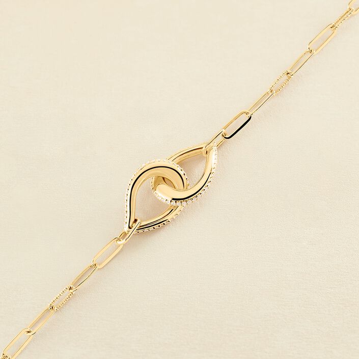 Link bracelet GEMINI - Crystal / Gold - All jewellery  | Agatha