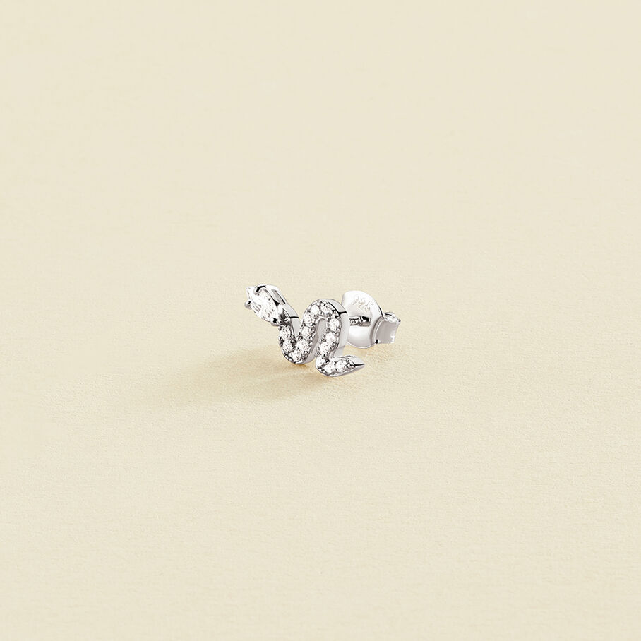 Piercing stud SNAKY - Crystal / Silver
