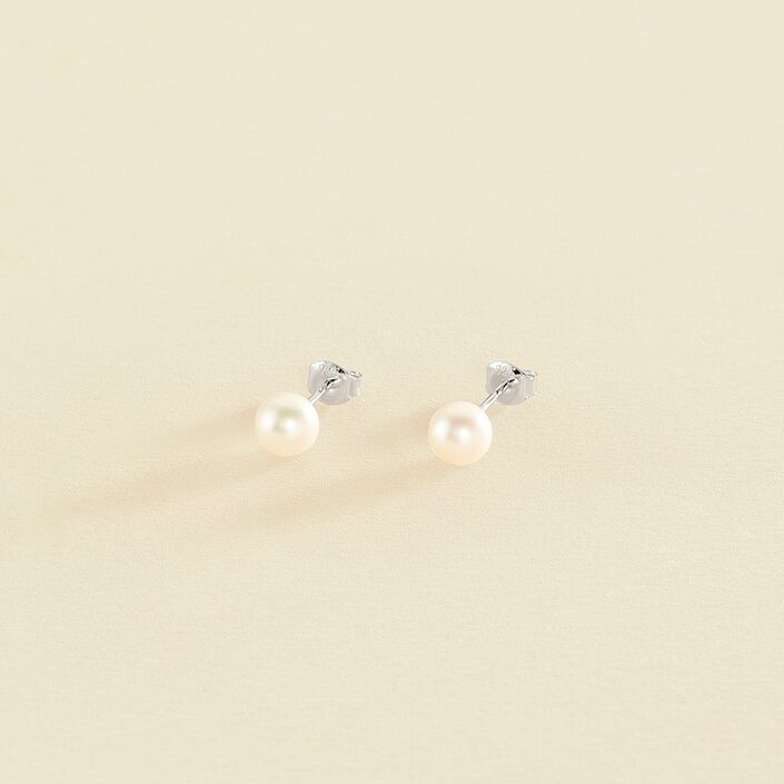 Stud earrings PERL - Pearl / Silver - All earings  | Agatha