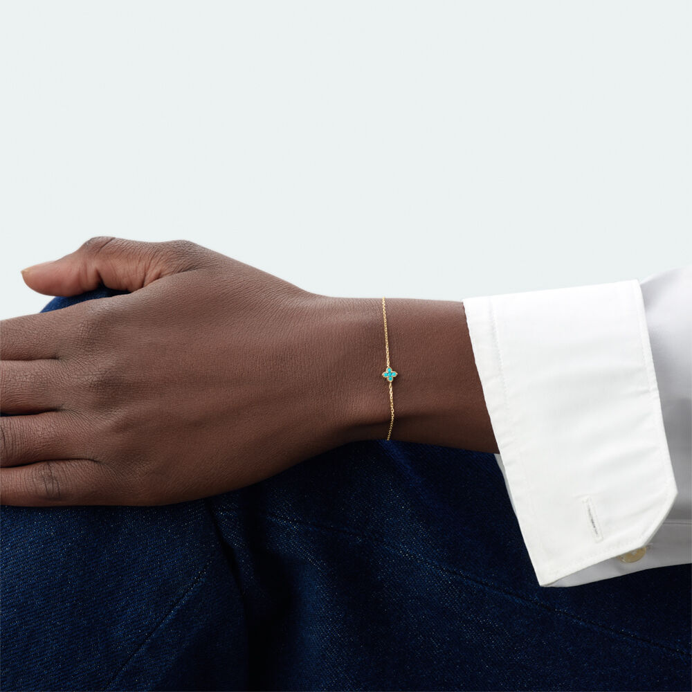 Link bracelet BELOVED - Turquoise / Gold - Bracelets  | Agatha