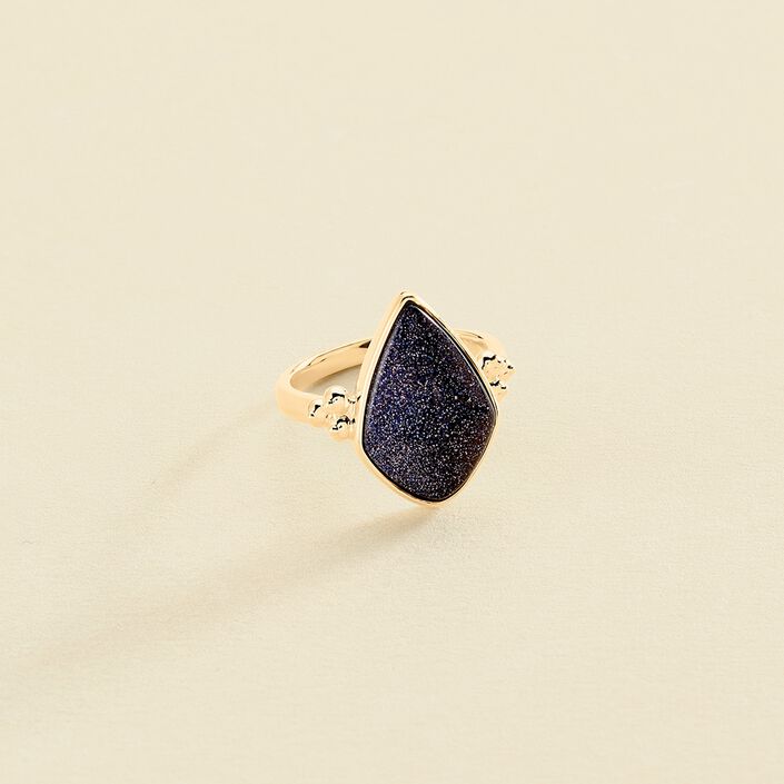 Thin ring CREPUSCULE - Blue / Gold - All jewellery  | Agatha