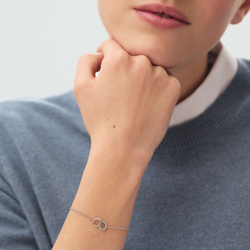 Link bracelet RONDOU - Crystal / Silver - Bracelets  | Agatha