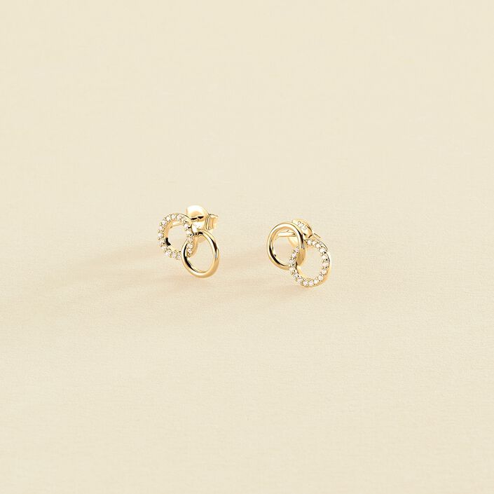 Stud earrings RONDOU - Crystal / Golden - All earings  | Agatha