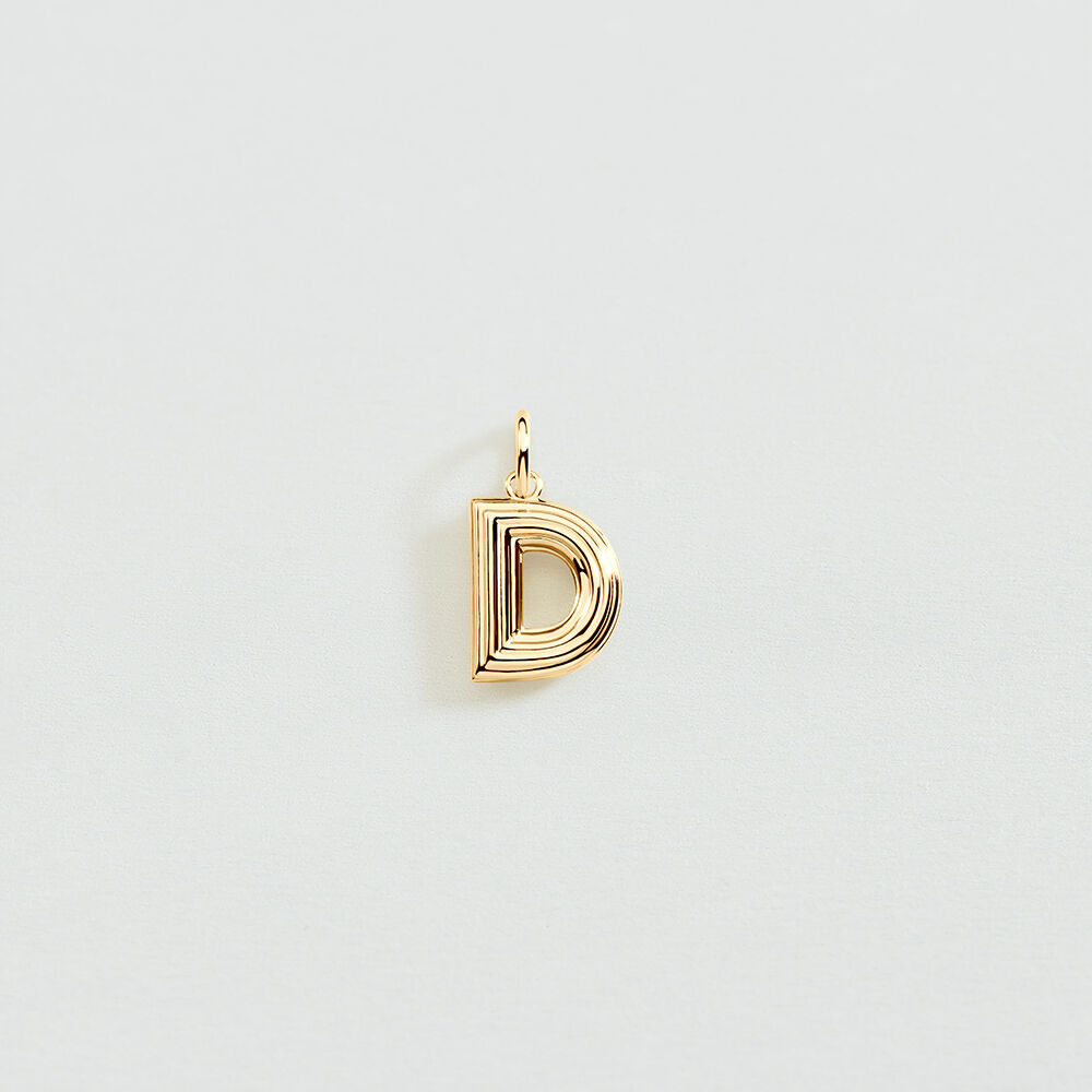 Pendant LETTER D - Golden - Jewellery  | Agatha
