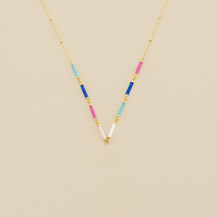 Choker necklace BONHEUR - Pink/white/blue - All jewellery  | Agatha