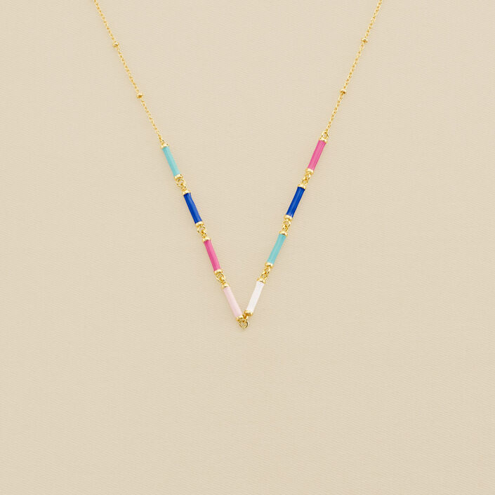 Choker necklace BONHEUR - Pink/white/blue - All jewellery  | Agatha