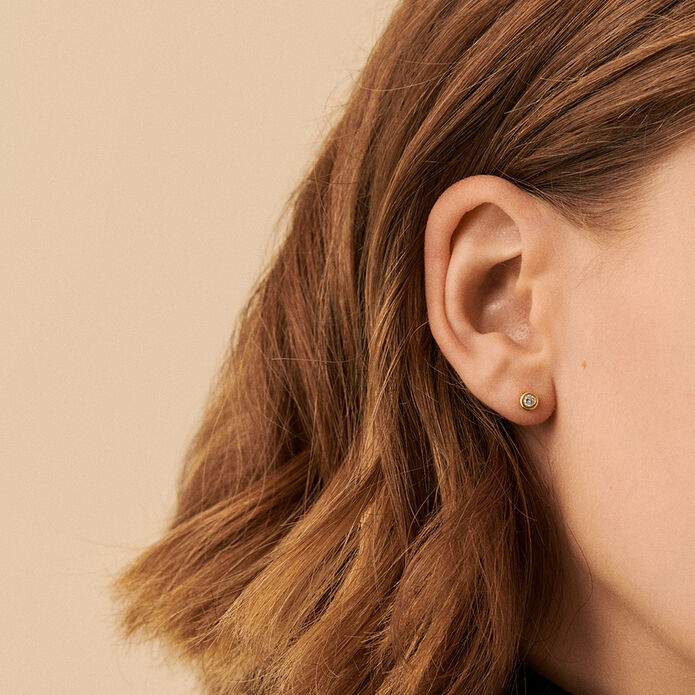 Stud earrings BRILLANT - Crystal / Golden - All earings  | Agatha