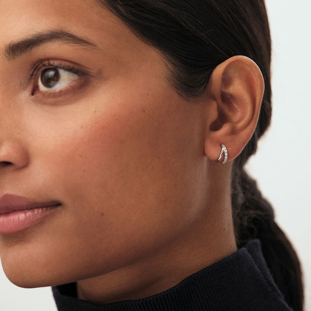 Single stud earring MIX & MATCH - Crystal / Silver - Genuine silver  | Agatha