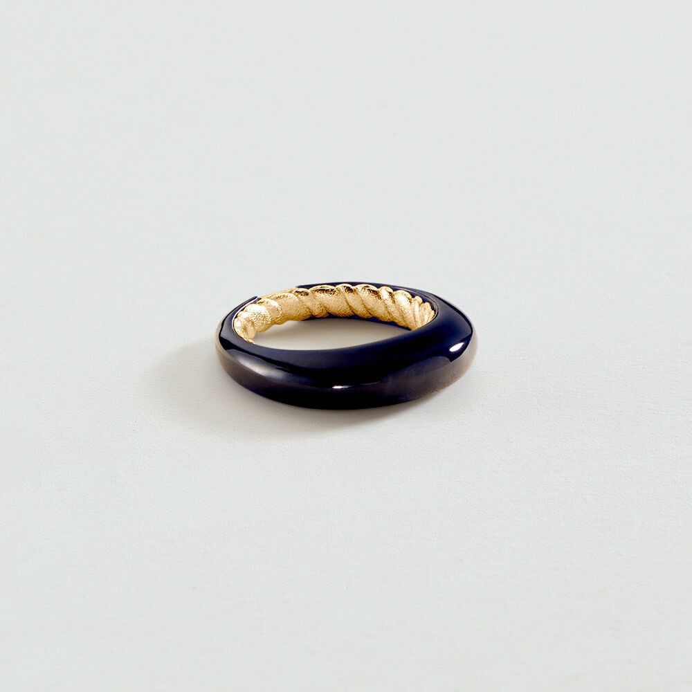 Thin ring TORSADES - Blue / Gold - Jewellery  | Agatha