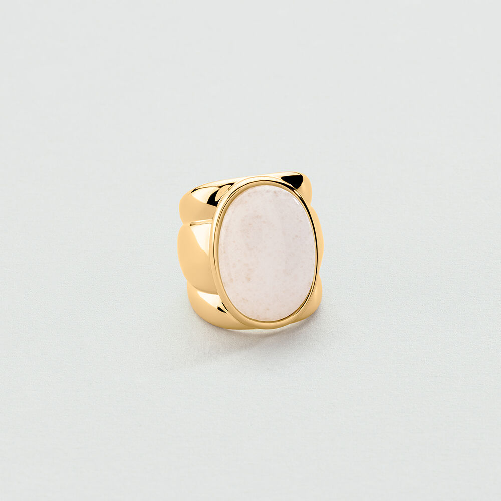Large ring LA RIVIERA - White / Gold - Large ring  | Agatha