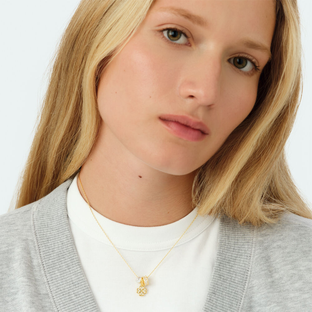 Pendant LUCKY - Crystal / Golden - Jewellery  | Agatha
