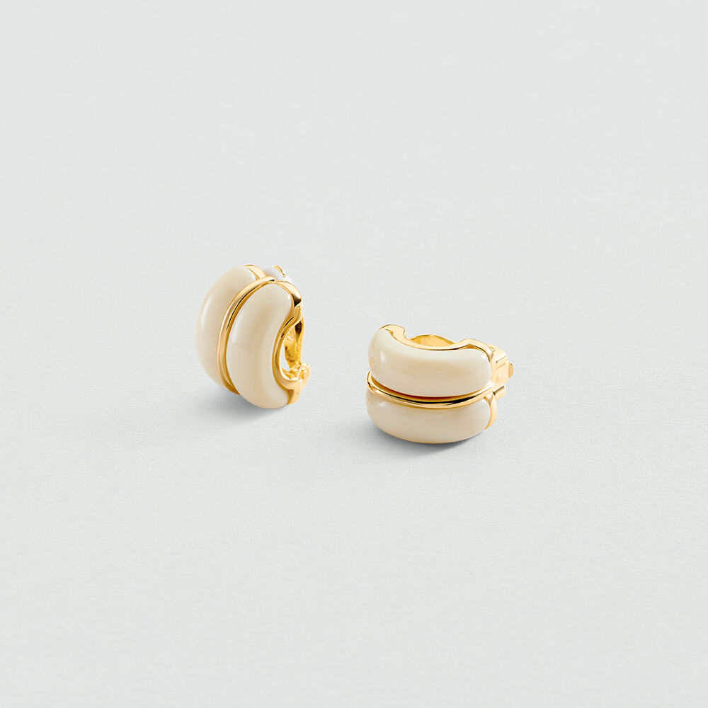 Clip earrings TURENNE - Ivory / Gold - Clip earrings  | Agatha
