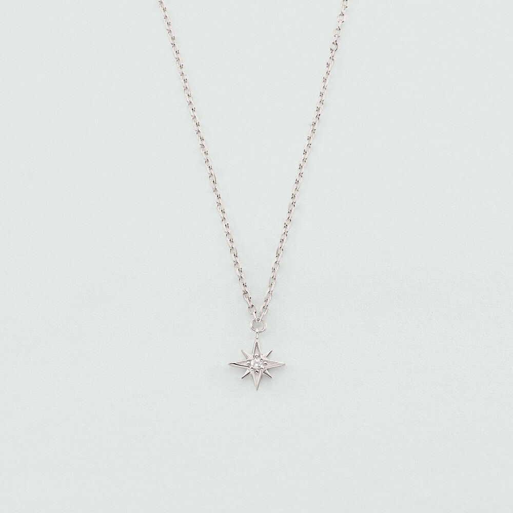 Mid-length necklace OURSE - Crystal / Silver - Genuine silver  | Agatha