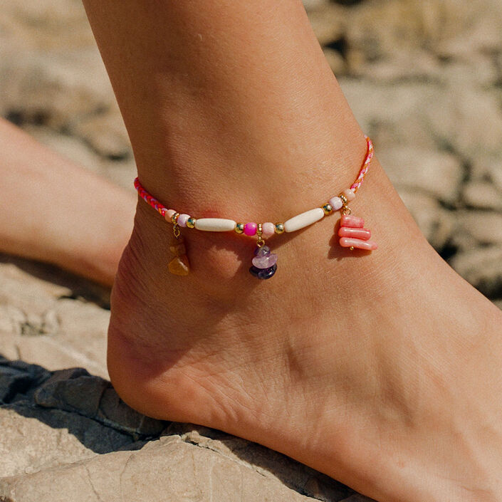 Ankle chain RODEO - Multicolor / Gold - All jewellery  | Agatha