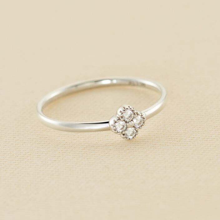 Thin ring BELOVED - Crystal / Silver - All jewellery  | Agatha