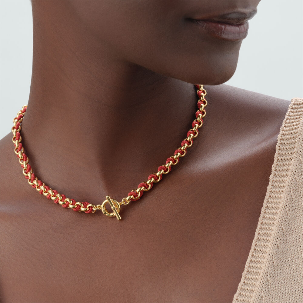 Choker necklace GAMBETTA - Terracotta / Golden - Choker necklace  | Agatha