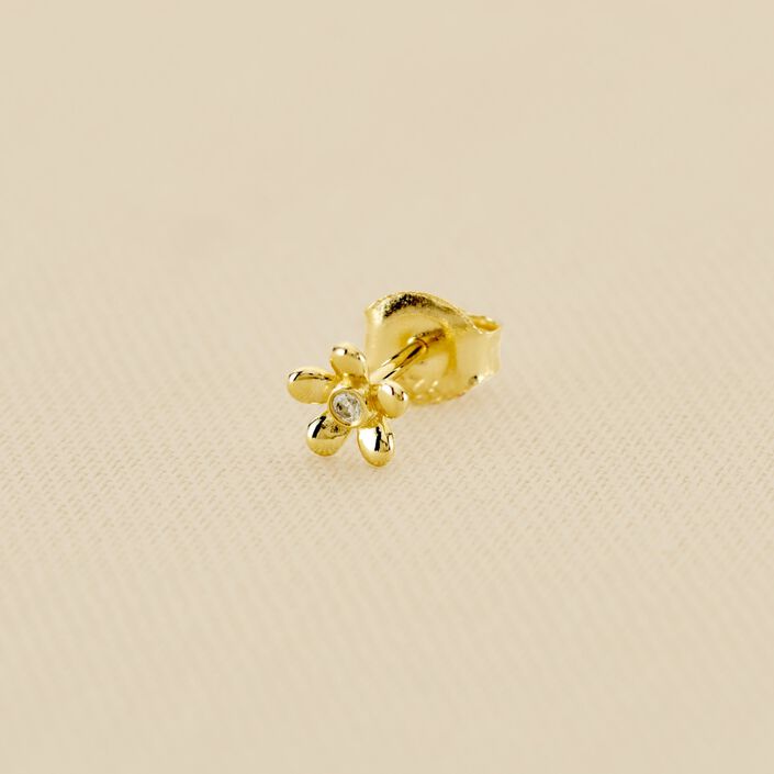 Piercing stud BLOOMY - Crystal / Gold - All jewellery  | Agatha