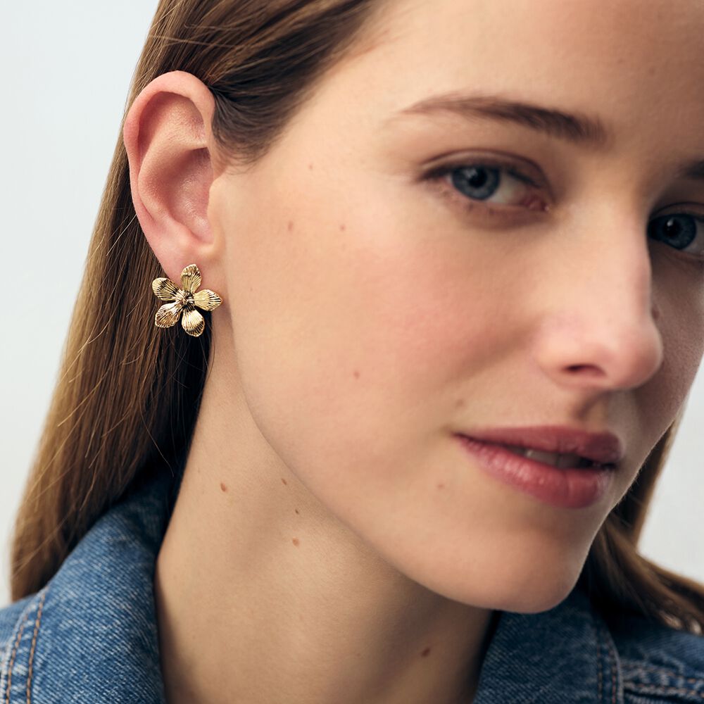 Stud earrings BLOOM - Golden 02380304-157-TU | Agatha