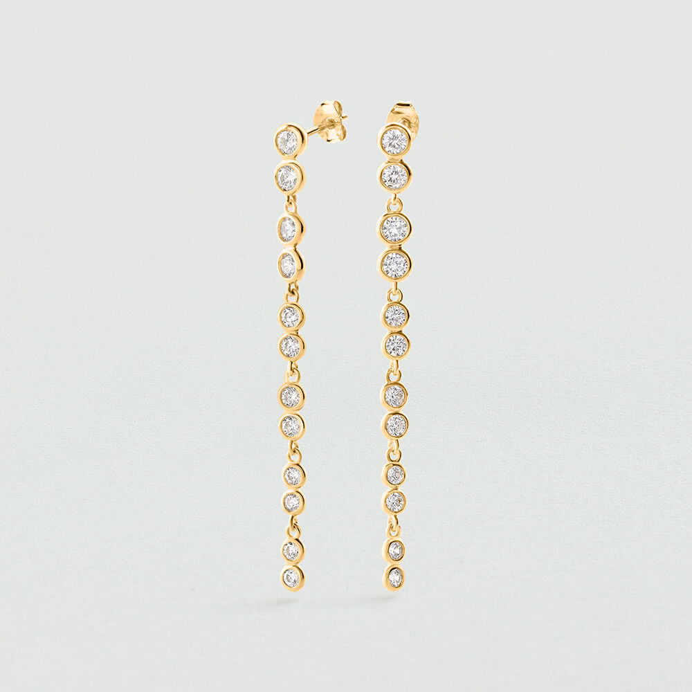 Long earrings OD&Eacute;ON - Crystal / Golden - Earrings  | Agatha