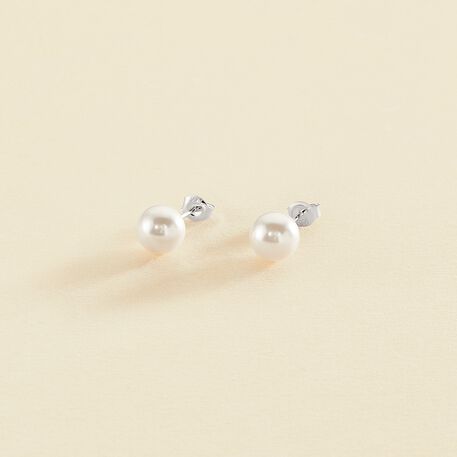 Stud earrings PERL - Pearl / Silver - All earings  | Agatha