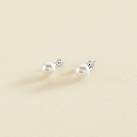 Stud earrings PERL - Pearl / Silver - All earings  | Agatha