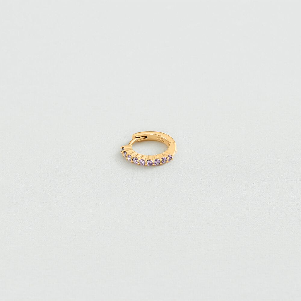 Hoop piercing MIX & MATCH - Purple / Gold - Earrings  | Agatha