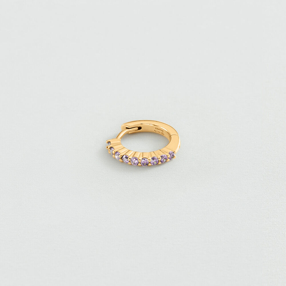 Hoops MIX & MATCH - Purple / Gold - Earrings  | Agatha