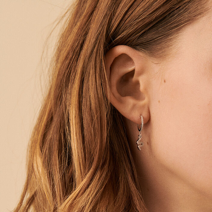 Hoop piercing SNAKY - Crystal / Silver - All jewellery  | Agatha