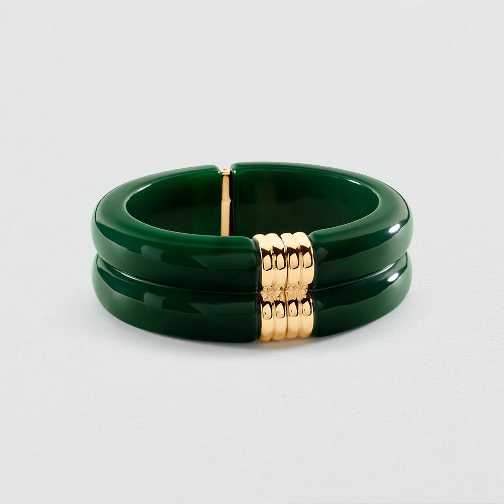Cuff PALAIS ROYAL - Green / Golden - Bracelets  | Agatha