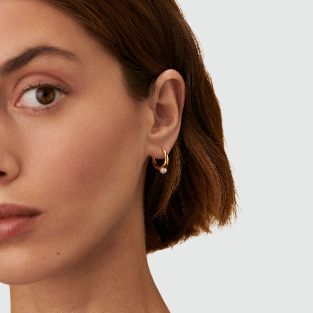 Hoop piercing LISA - Pearl / Gold - Hoop piercing  | Agatha