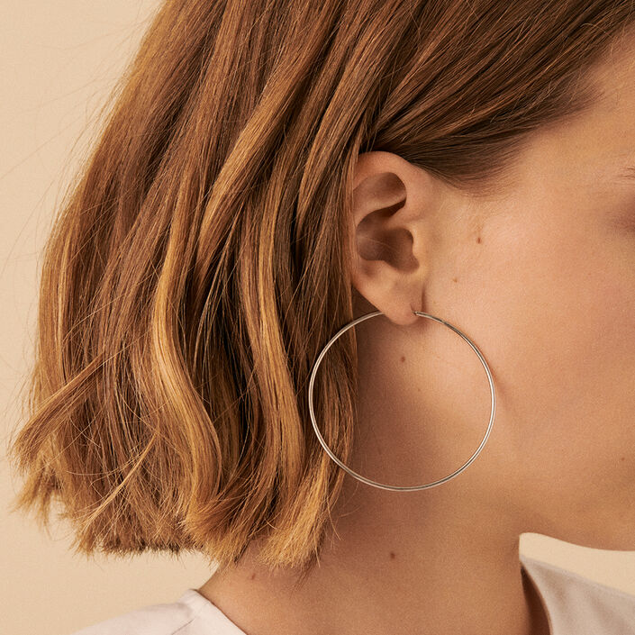 Hoops CREOLA - Silver - All earings  | Agatha