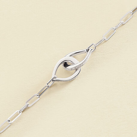 Link bracelet GEMINI - Crystal / Silver - All jewellery  | Agatha