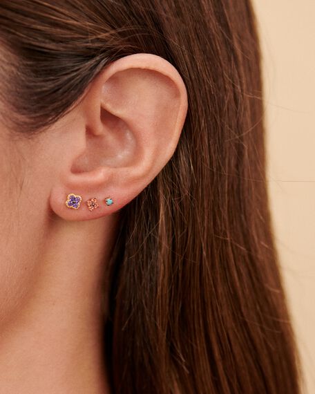 Piercing stud EAR1FLOWERY - Multicolor / Gold - All jewellery  | Agatha