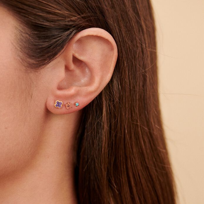 Piercing stud EAR1FLOWERY - Multicolor / Gold - All jewellery  | Agatha