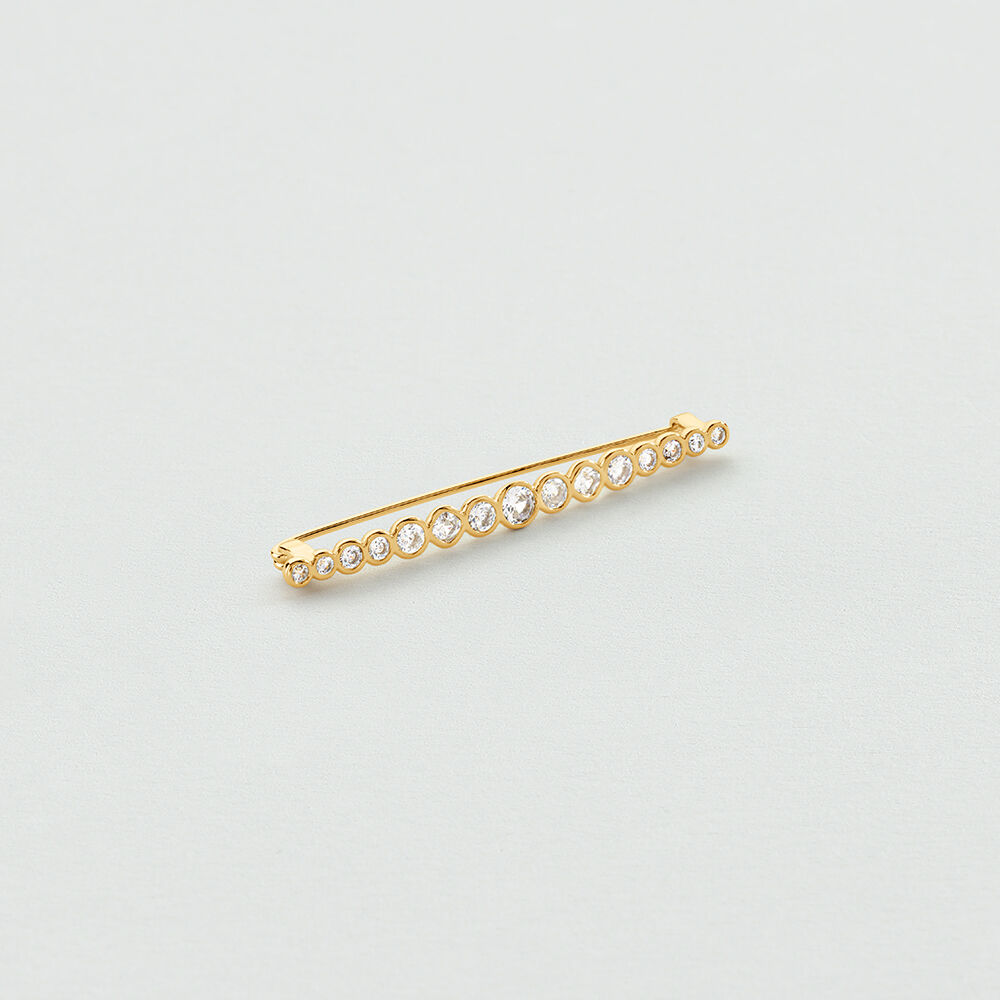 Brooch SAINT GERMAIN - Crystal / Golden - Brooches  | Agatha