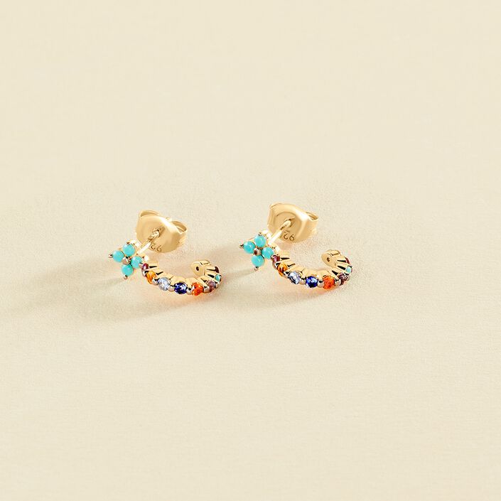Hoops BELOVED - Multicolor / Gold - All earings  | Agatha