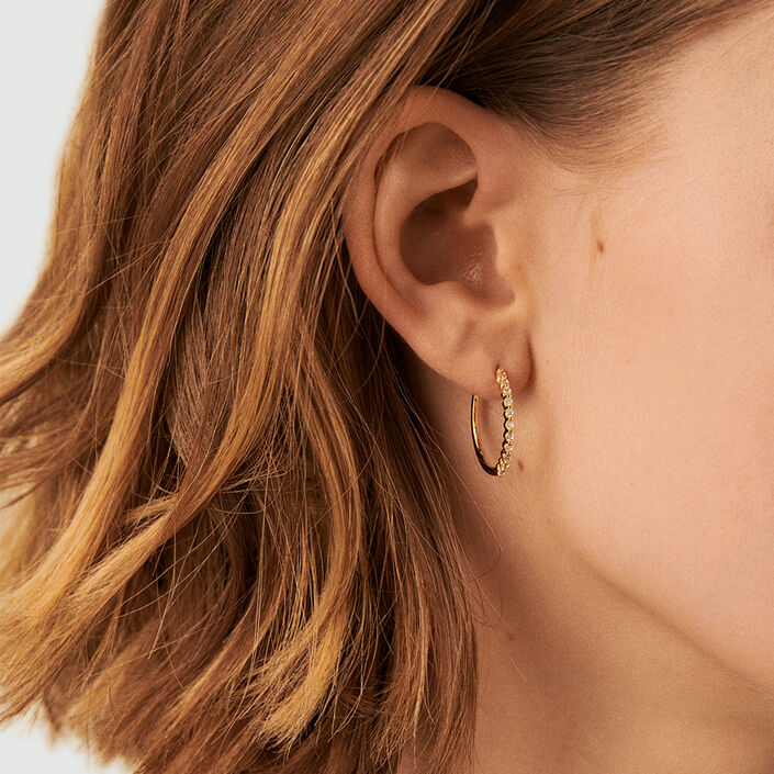 Hoops BELOVED - Crystal / Golden - All jewellery  | Agatha
