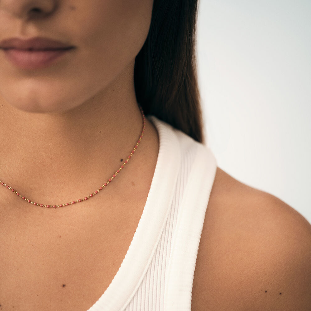 Choker necklace SMARTY - Coral / Gold - Choker necklace  | Agatha