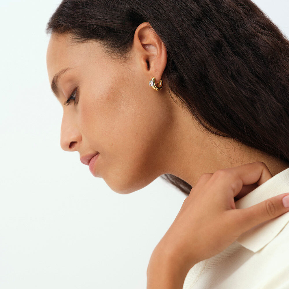 Hoops VICTOIRE - Crystal / Golden - Earrings  | Agatha