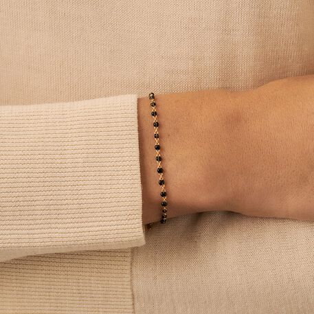 Link bracelet SMARTY - Black / Gold - All bracelets  | Agatha