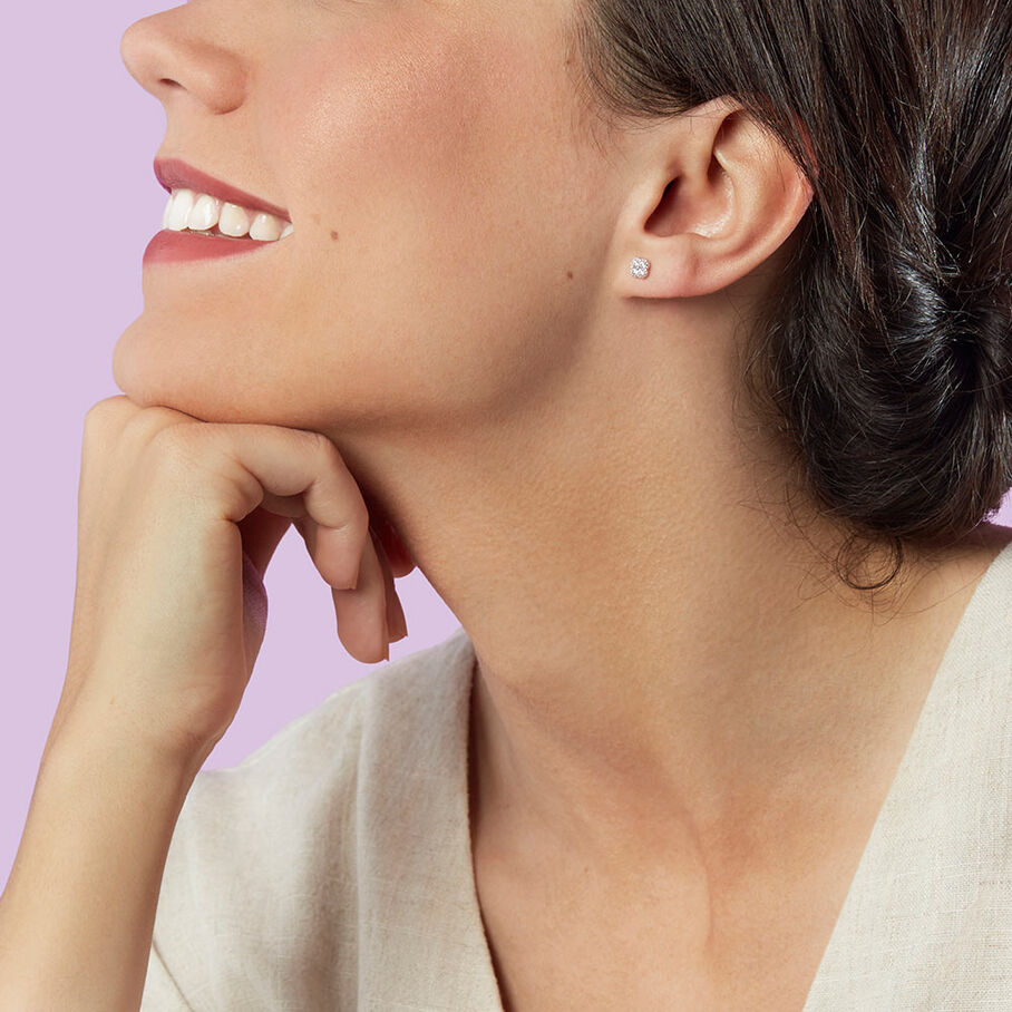 Stud earrings BELOVED - Crystal / Silver - All earings  | Agatha