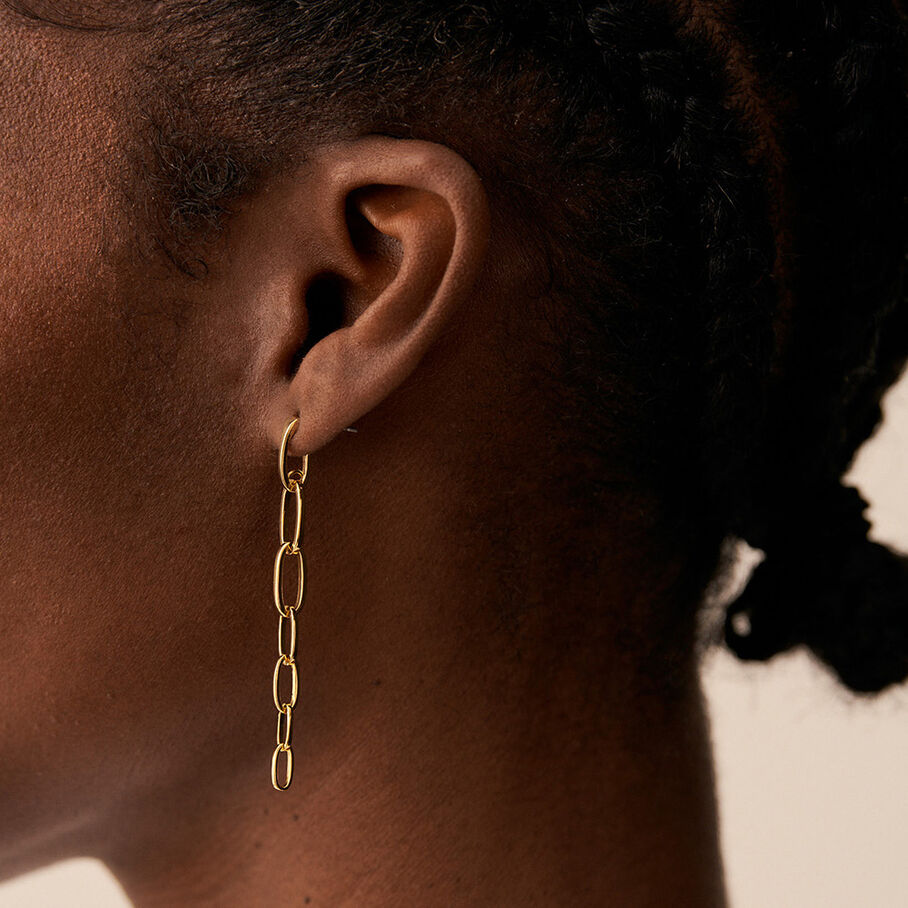 Long earrings CHAIN - Golden