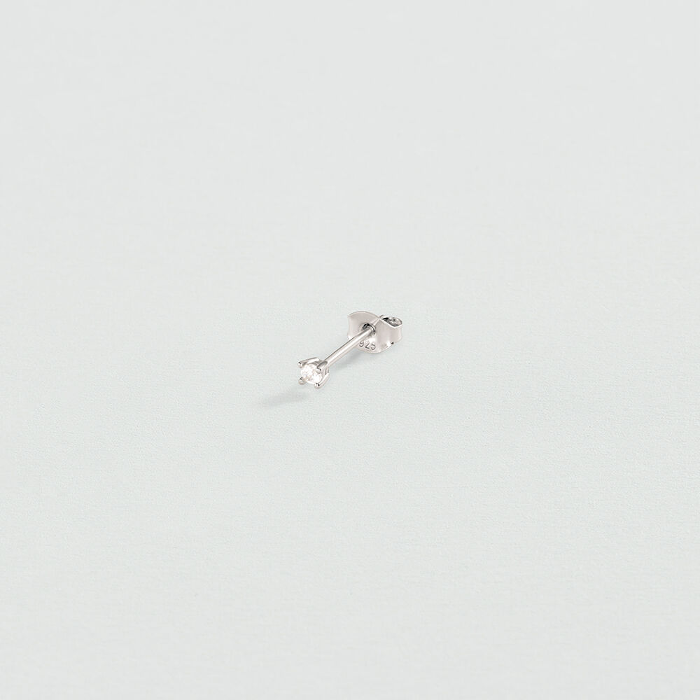 Single stud earring MIX & MATCH - Crystal / Silver - Genuine silver  | Agatha