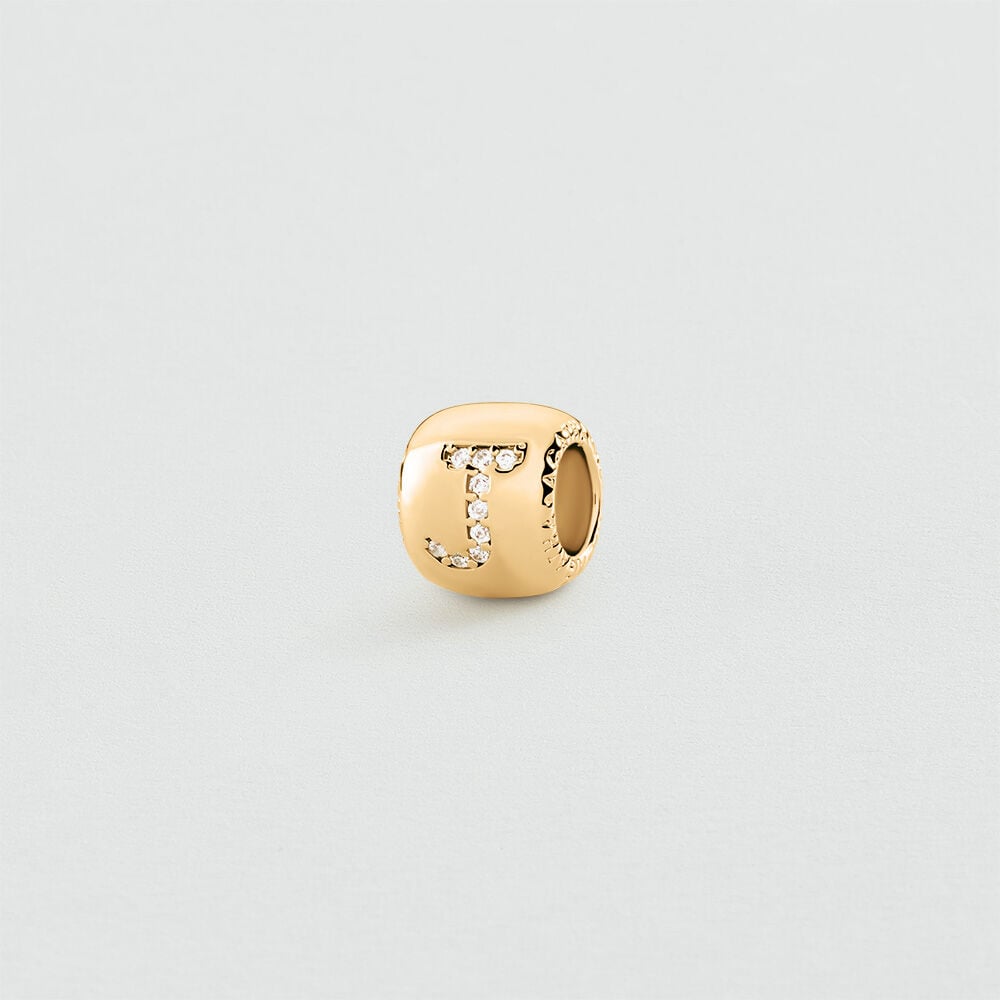 Pendant LUCKY LETTER J - Crystal / Golden - Jewellery  | Agatha