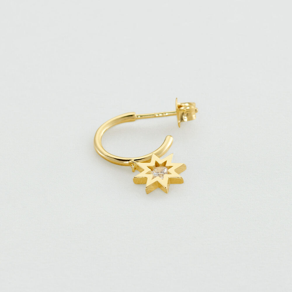 Hoop piercing BIG STAR - Crystal / Golden - Outlet  | Agatha
